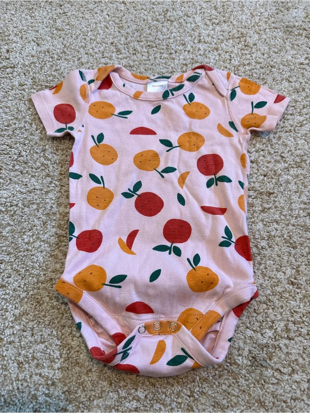 Hanna Andersson Pink Citrus Fruit Short-Sleeve Bodysuit